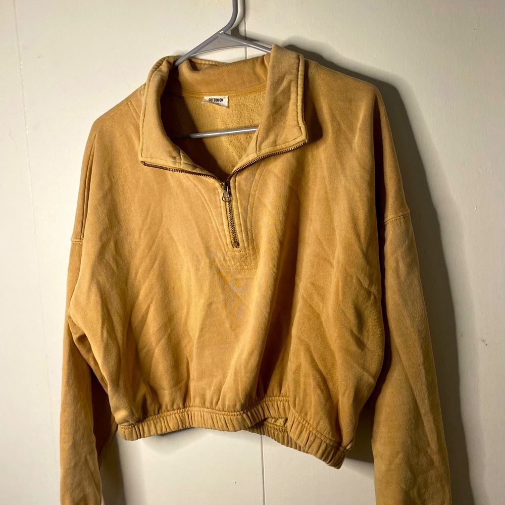 cropped half zip